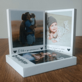 Kit 4 Quadros de Mesa Personalizados 10x12 - Borda Branca