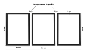 Kit 3 Quadros Decorativos Folhagem Dourada