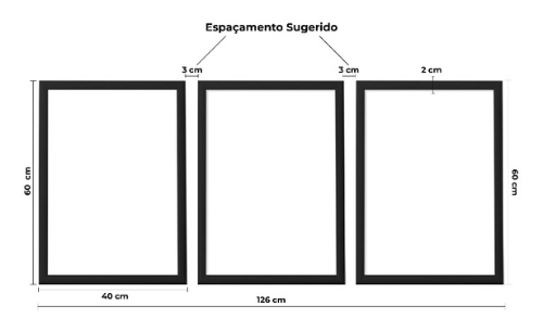 Kit 3 Quadros Decorativos Folhagem Dourada