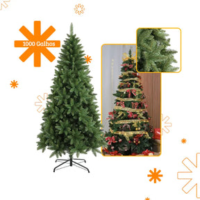 Arvore de Natal Pinheiro Tradicional - Galhos Ajustáveis - Hastes Flexíveis