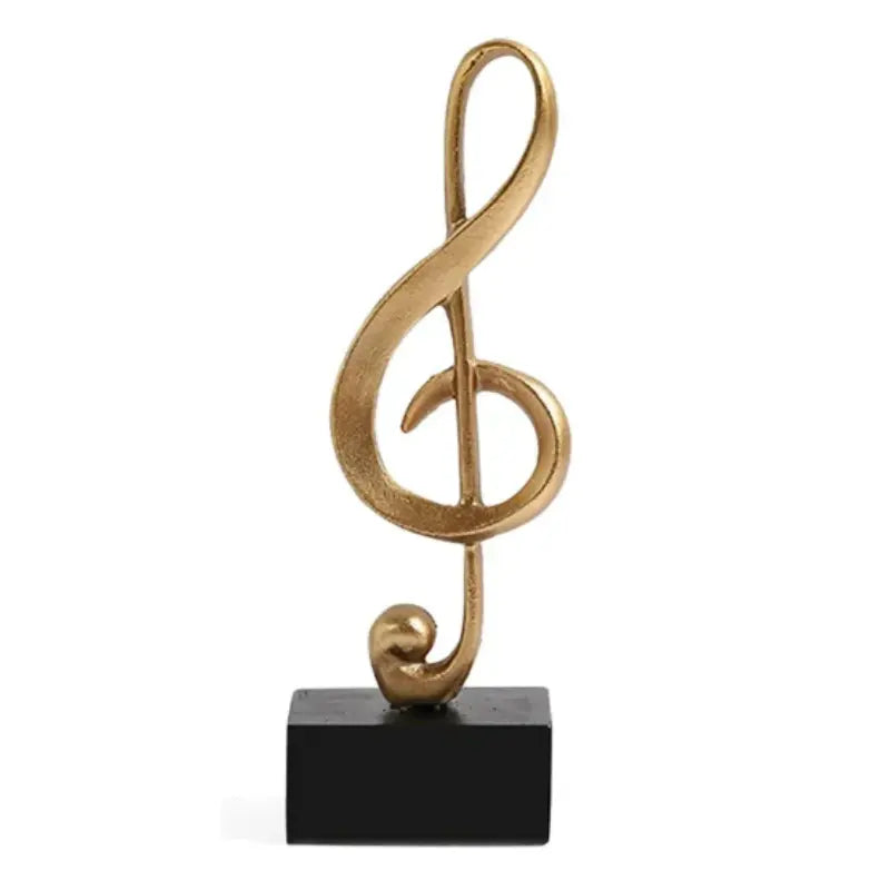 Escultura de Notas Musicais Dourada
