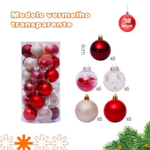 Kit 30 Bolas para Decoração de Natal