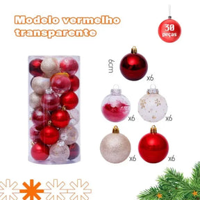 Kit 30 Bolas para Decoração de Natal