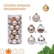 Kit 30 Bolas para Decoração de Natal