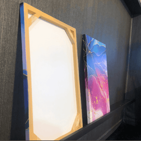 Quadro Decorativo Abstrato Cinza e Dourado