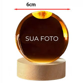 Luminária Bola de Cristal com Foto Personalizada