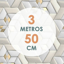 Papel de Parede Vinílico em 3D com Efeito Gesso - Branco Fosco e Dourado