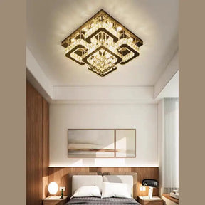 Lustre Plafon Cristal 3 Cores Com Controle - 60x60cm