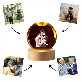 Luminária Bola de Cristal com Foto Personalizada