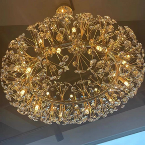 Lustre de Cristal com Aro em Anel – Elegância em Cada Detalhe